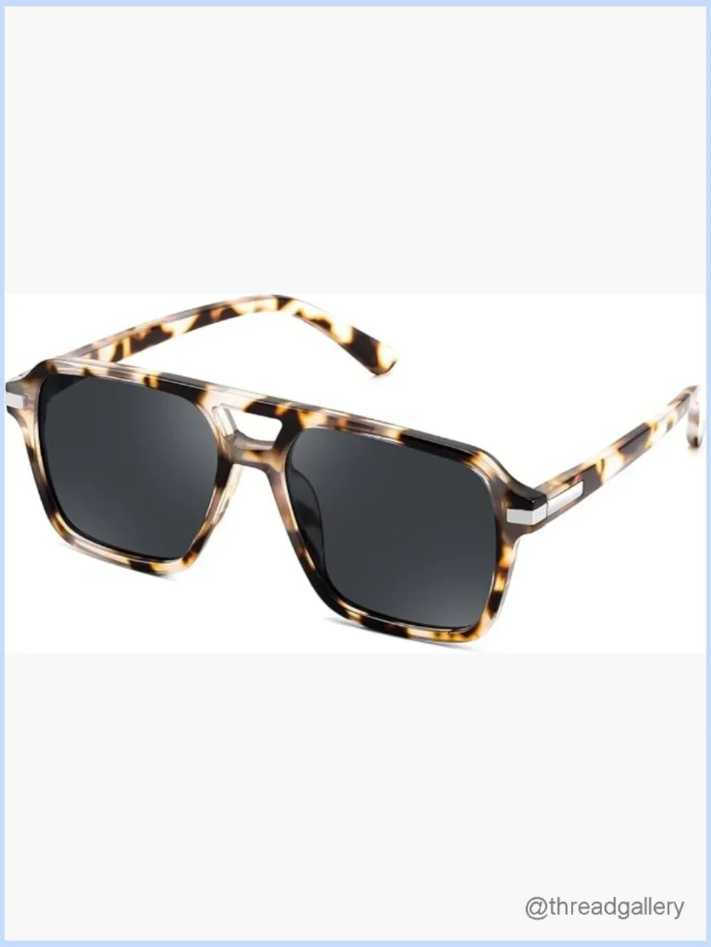 Retro Square Aviator Sunglasses Vintage Plastic Frame UV400 Protection